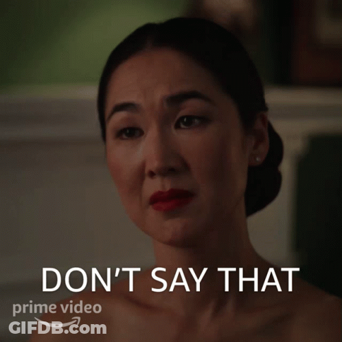 Woman With Red Lipstick Says Don't Say That GIF