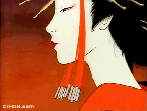 Woman With Red Ribbon Around Neck GIF