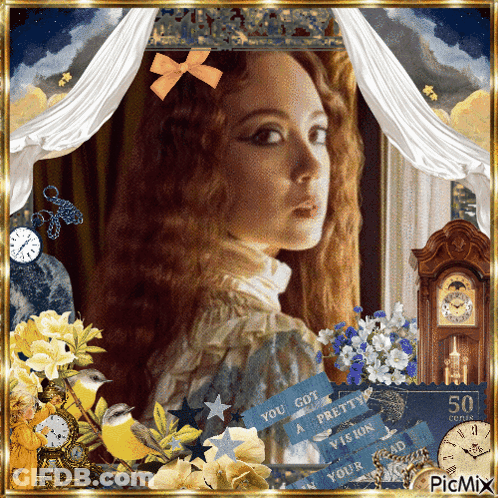 Woman With Ribbon Saying You Got A Pretty Vision GIF