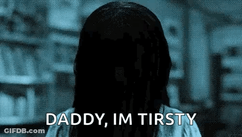 Woman With Ring In Hair Saying Daddy Im Thirsty GIF