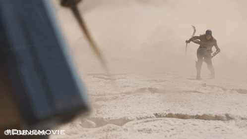 Woman With Scarf And Microphone In Dune Movie GIF