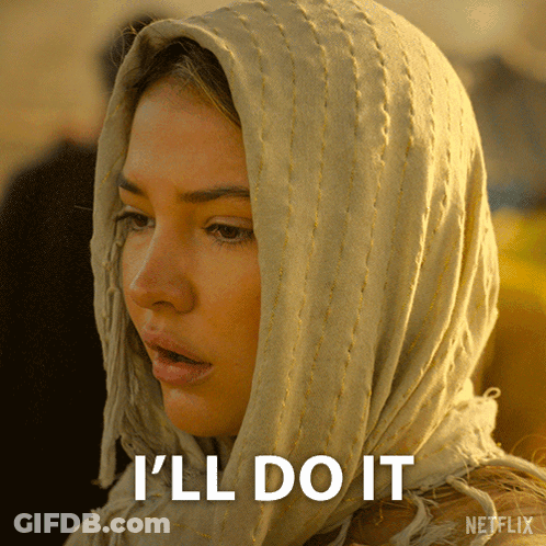 Woman With Scarf Saying I'll Do It GIF