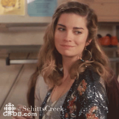 Woman With Schitt's Creek Shirt GIF