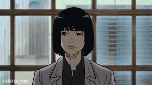 Woman With Short Black Hair Looking Out Window GIF