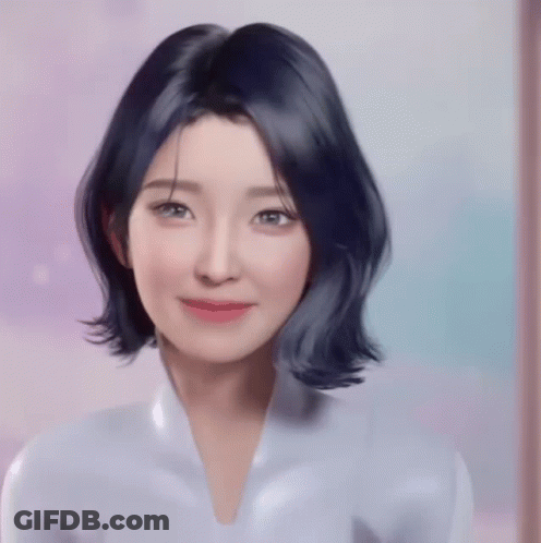 Woman With Short Black Hair Smiling In White Shirt GIF