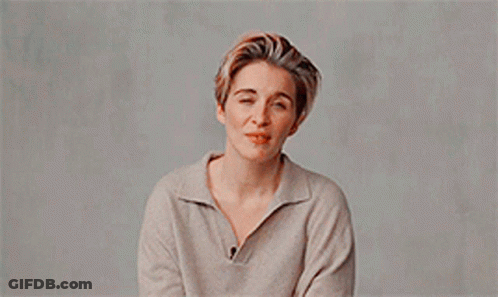 Woman With Short Hair Crossed Arms Funny Face GIF