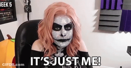 Woman With Skeleton Makeup Says It's Just Me GIF