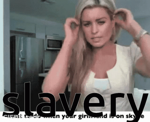 Woman With Slavery Text GIF