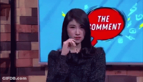 Woman With Speech Bubble Saying The Comment GIF