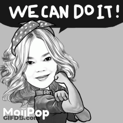 Woman With Speech Bubble We Can Do It GIF