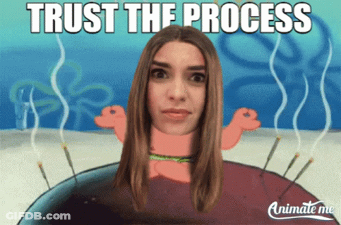 Woman With SpongeBob Head Trust The Process GIF