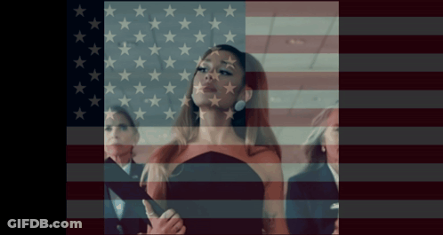 Woman With Stars On Face And American Flag GIF