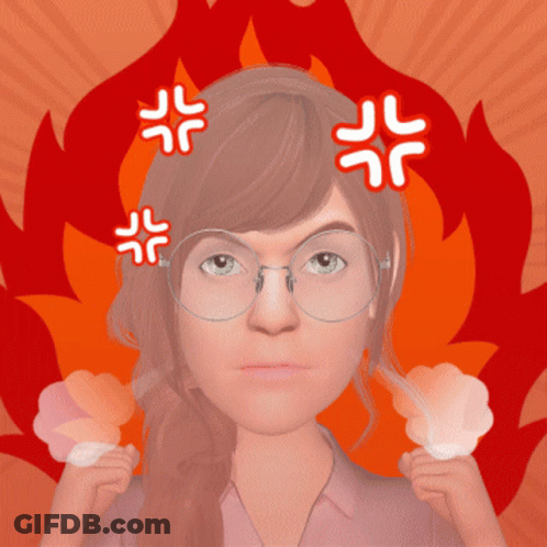 Woman With Steam Coming Out Of Ears GIF