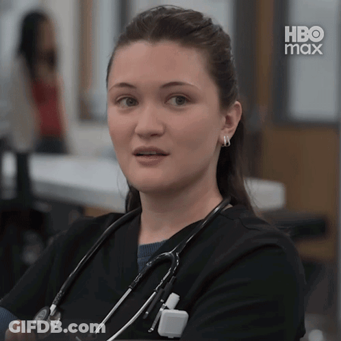 Woman With Stethoscope Looking At Camera HBO Max GIF