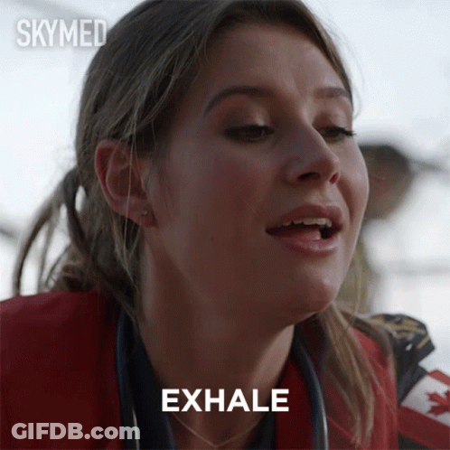 Woman With Stethoscope Saying Exhale GIF