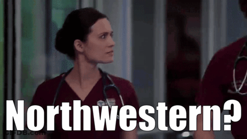 Woman With Stethoscope Says Northwestern Next To Man GIF