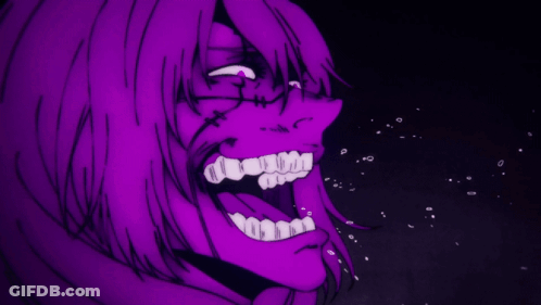 Woman With Stitches Eating Meat GIF