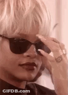 Woman With Sunglasses And Ring GIF