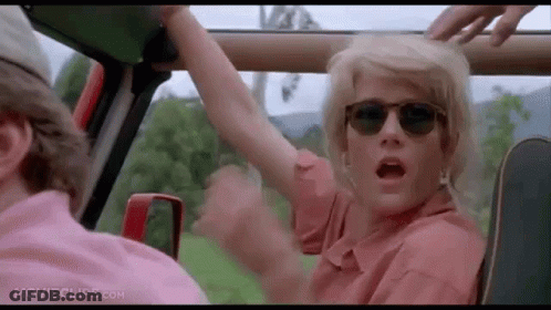 Woman With Sunglasses Arm Outstretched In Car GIF