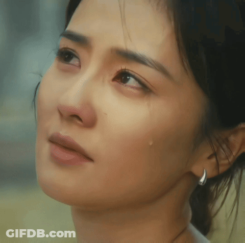 Woman With Tear Running Down Face GIF