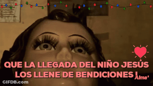 Woman With Text Que La Llegada Del Niño Jesús Los Llene De Bendiciones GIF