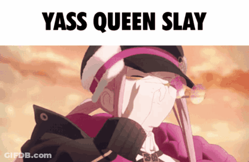 Woman With Text Yass Queen Slay GIF