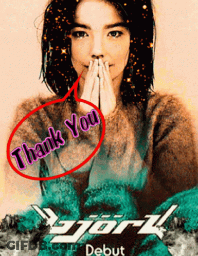 Woman With Thank You Speech Bubble GIF