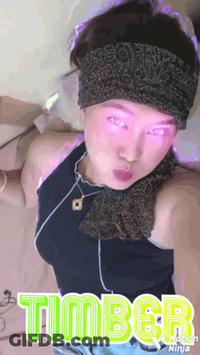 Woman With Timber Written On Face GIF