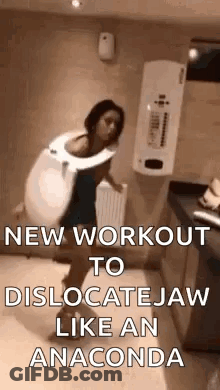 Woman With Toilet Seat Around Neck GIF