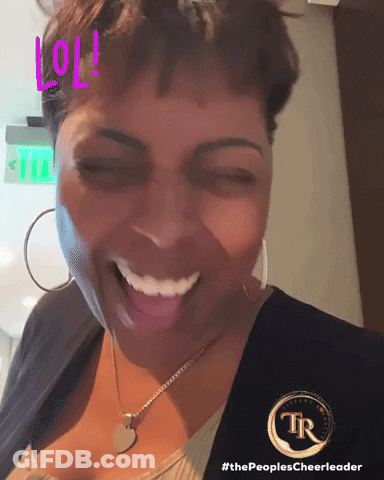 Woman With Tongue Out And LOL Sticker GIF