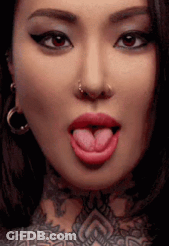 Woman With Tongue Out Close Up GIF
