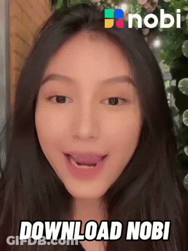 Woman With Tongue Out Saying Download Nobi GIF