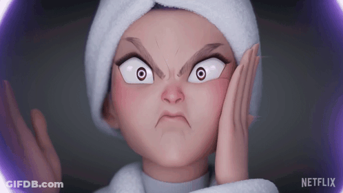 Woman With Towel On Head Making Angry Face Netflix GIF