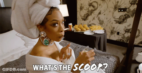 Woman With Towel On Head Whats The Scoop GIF
