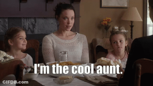 Woman With Two Girls Saying I'm The Cool Aunt GIF