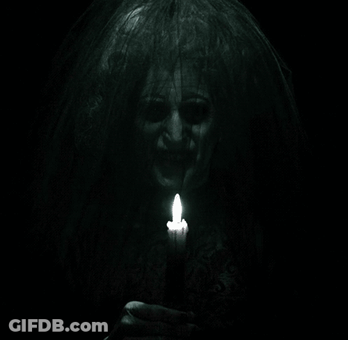 Woman With Veil Holding Lit Candle GIF