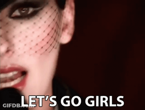 Woman With Veil Saying Let's Go Girls GIF