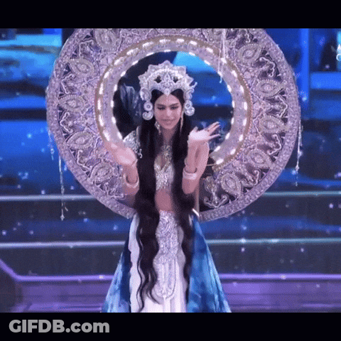 Woman With Very Long Hair And Crown GIF
