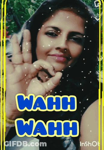 Woman With Wahh Wahh Text GIF