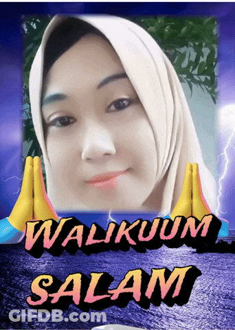 Woman With Walikuum Salam Text GIF