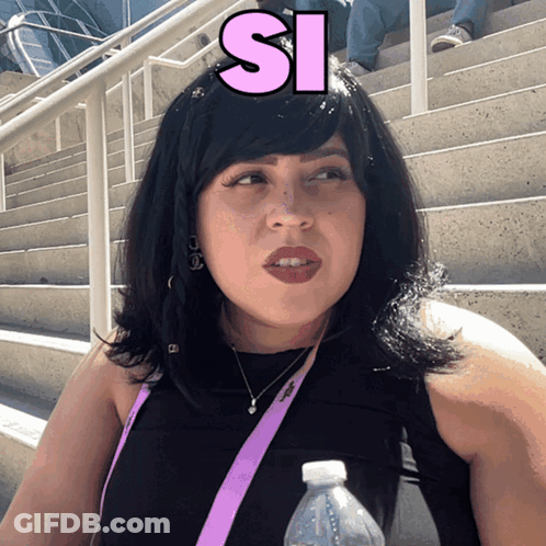 Woman With Water Bottle Si GIF