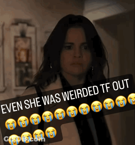 Woman With Weirded Out Caption GIF