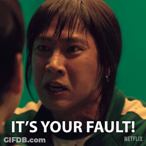 Woman With Wet Hair Saying It's Your Fault GIF