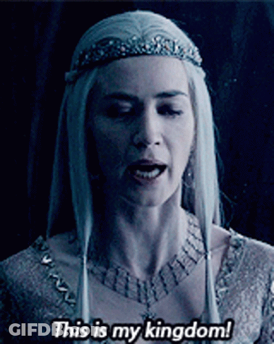 Woman With White Hair And Tiara Says This Is My Kingdom GIF