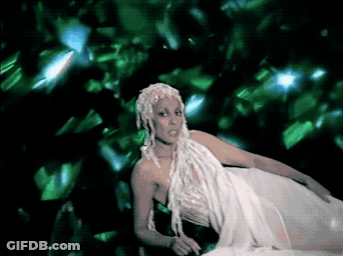 Woman With White Hair And White Dress GIF