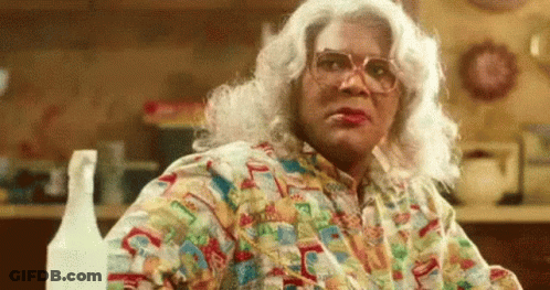 Woman With White Hair, Glasses, And Water Bottle GIF