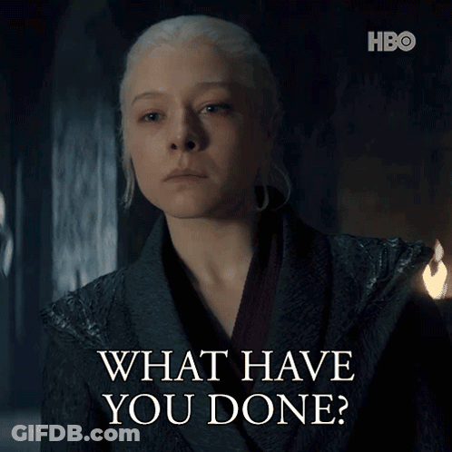 Woman With White Hair Says What Have You Done GIF