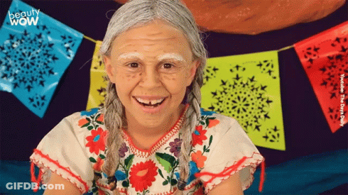 Woman With White Paint On Face Smiling Beauty Wow GIF