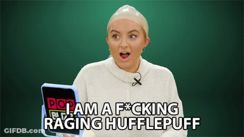 Woman With Wig Says I Am A F*cking Raging Hufflepuff GIF