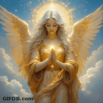 Woman With Wings And Halo GIF
